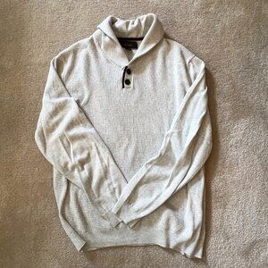 Men's Tasso Elba Sweater, Shawl Collar, Cotton, Size XL